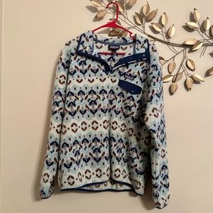 Patagonia Blue Printed Fleece Pullover